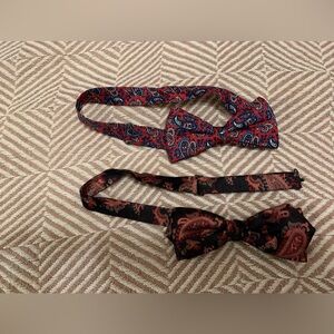 Paisley,Vintage,Bow Ties,Set,pure silk, formal,nerdy,cool,office,preppy